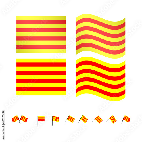Catalonia Flags EPS10