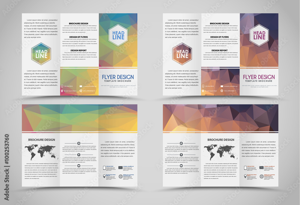 Design folding brochures with polygonal elements
