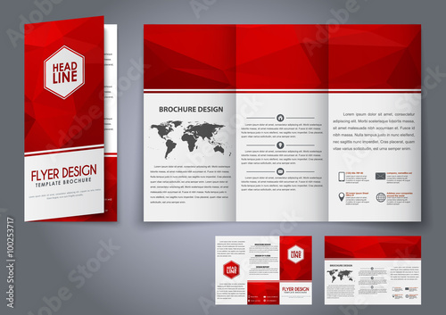 Template design three fold flyer, brochure