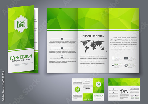 Template design three fold flyer, brochure