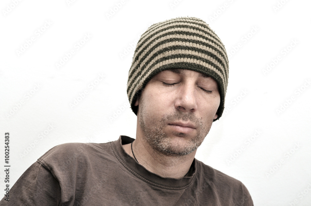 Man with swollen face suffering from toothache Man with swollen face suffering from toothache