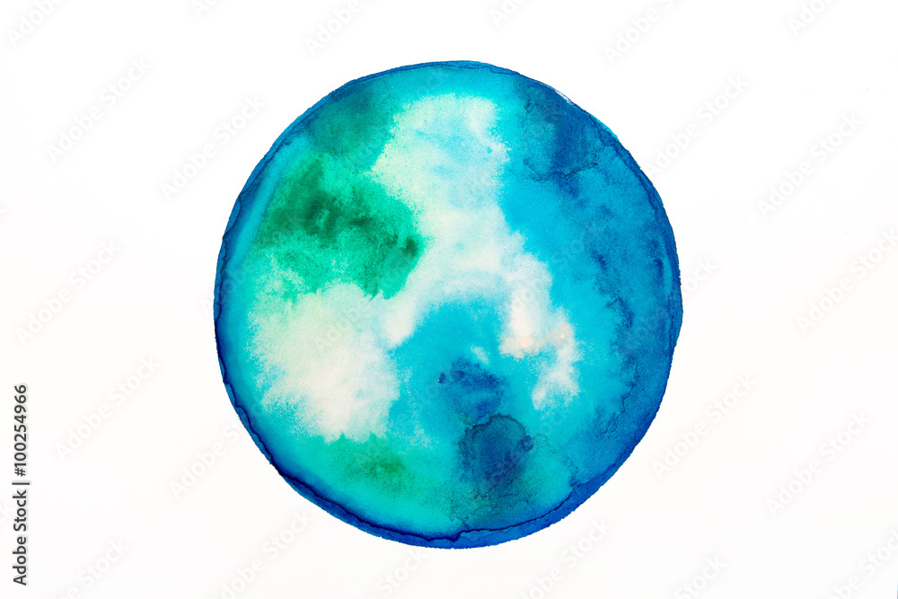 round blue spot water color round blue spot water color