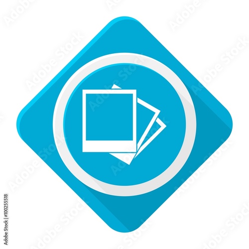 Blue icon photograph with long shadow