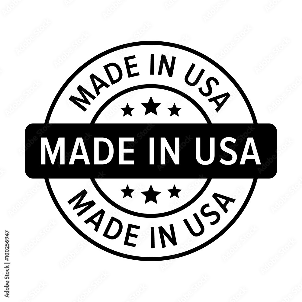 Made in the USA badge, label, seal, sign flat icon for goods and products Made in the USA badge, label, seal, sign flat icon for goods and products