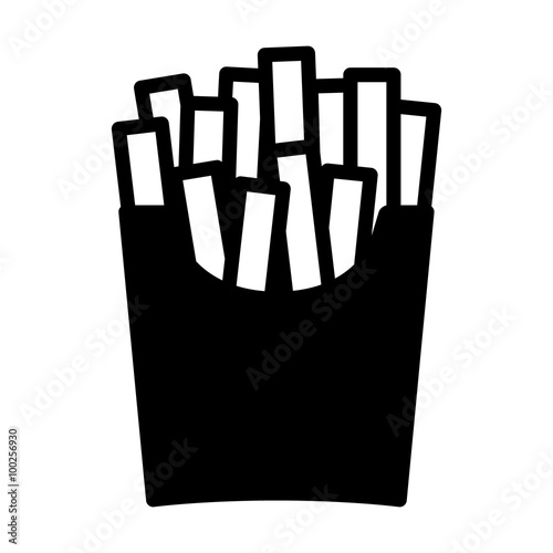 French potato fries flat icon for food apps and websites