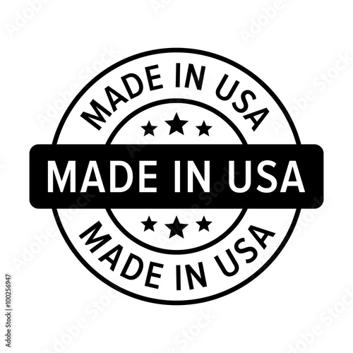 Made in the USA badge, label, seal, sign flat icon for goods and products