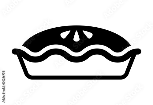 Apple / cherry pie flat icon for food apps and websites