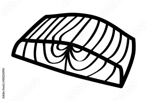 Salmon steak fish fillet line art icon for food apps and websites