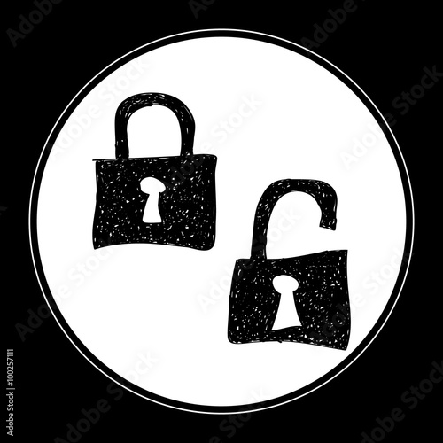 Simple doodle of a padlock
