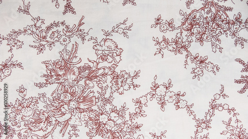 Floral Pattern on Fabric Background Texture Vintage Style for Furniture Material