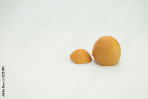 Broken egg isolated
