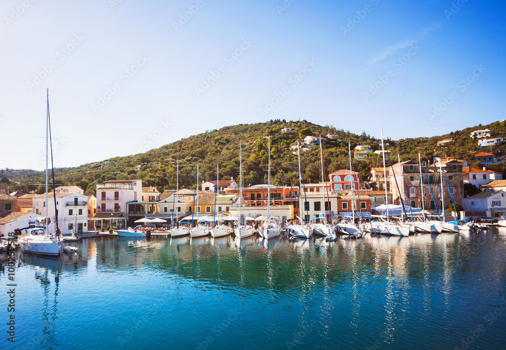 View of Gaios town, Paxos island, Greece