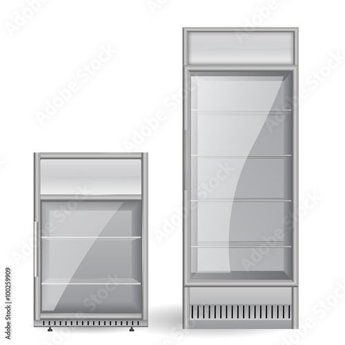 Fridge Drink. Glass door.