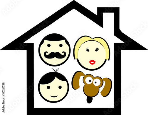 FAMILY HOUSE (daddy, mom, kid & doggy)