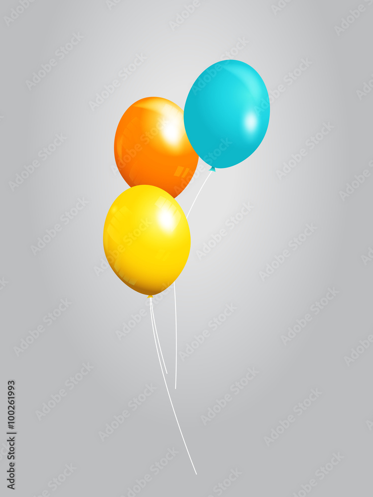Balloons 3D over gray background Balloons 3D over gray background
