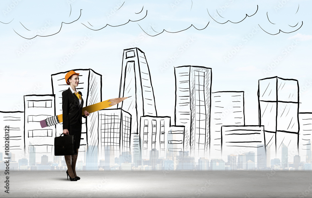 Attractive architect designer