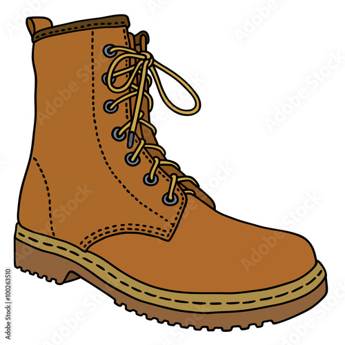 Leather boot / Hand drawing, vector illustration