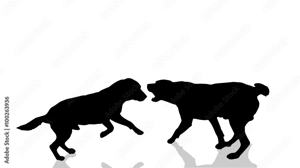 Vector dogs silhouette.