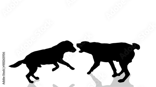 Vector dogs silhouette.