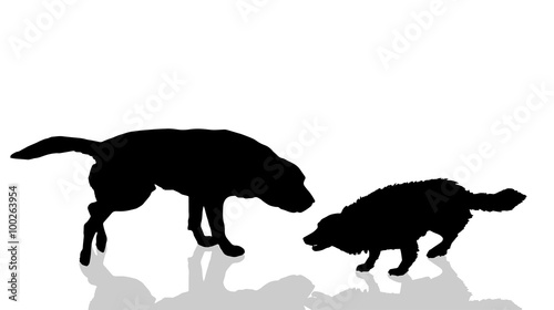 Vector dogs silhouette.