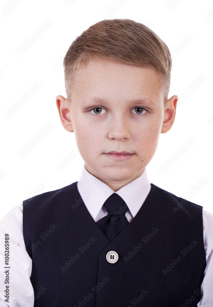 Portrait of a schoolboy isolated on white background Portrait of a schoolboy isolated on white background