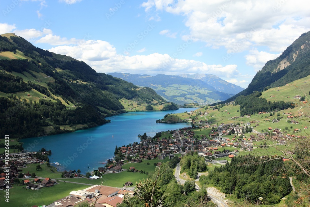 swiss alps - view of lungernersee
