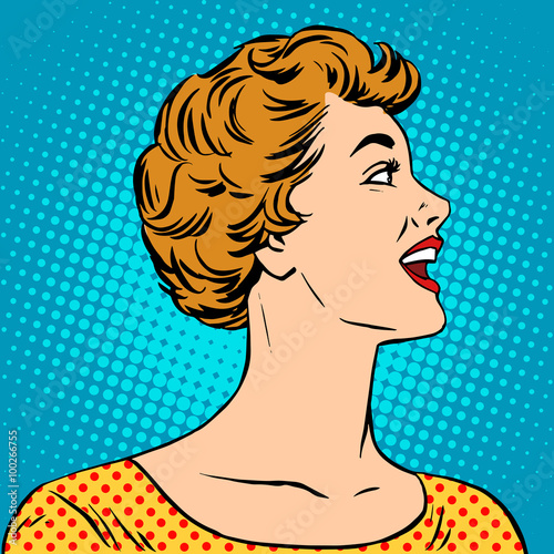Beautiful girl in a poster style