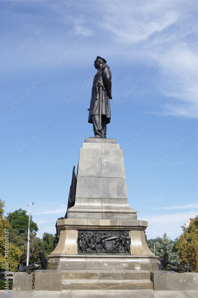  Admiral Nakhimov monument, figure in profile, closeup,  Sevastopol, Russia  