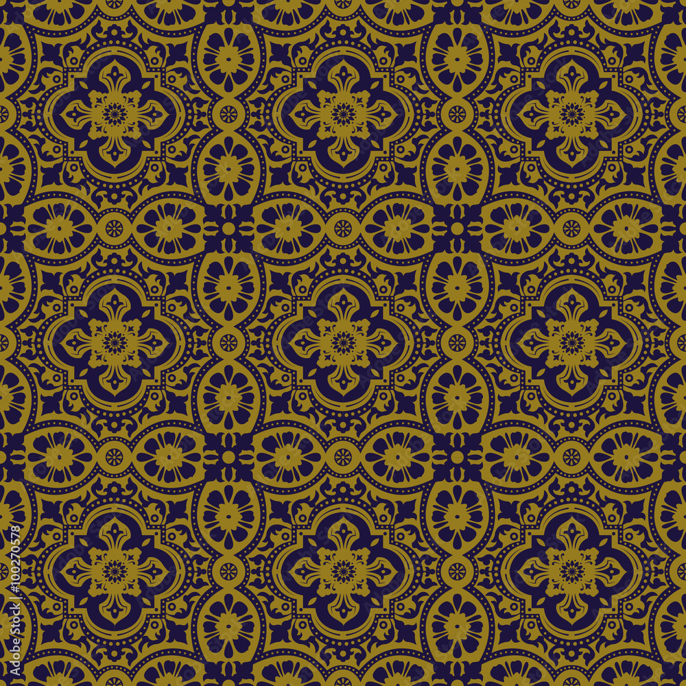 Elegant antique background image of lace flower round kaleidoscope pattern.
