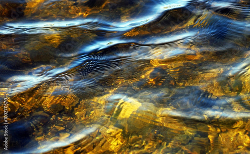 Soft rippling waters in shades of gold with light reflecting on surface 