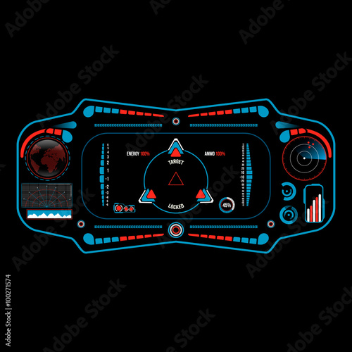 Sci Fi Futuristic User Interface. HUD