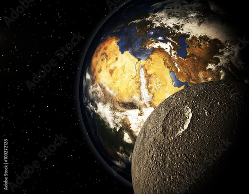 Fototapeta Naklejka Na Ścianę i Meble -  3D planet in the space
