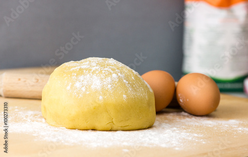 Short pastry dough close up