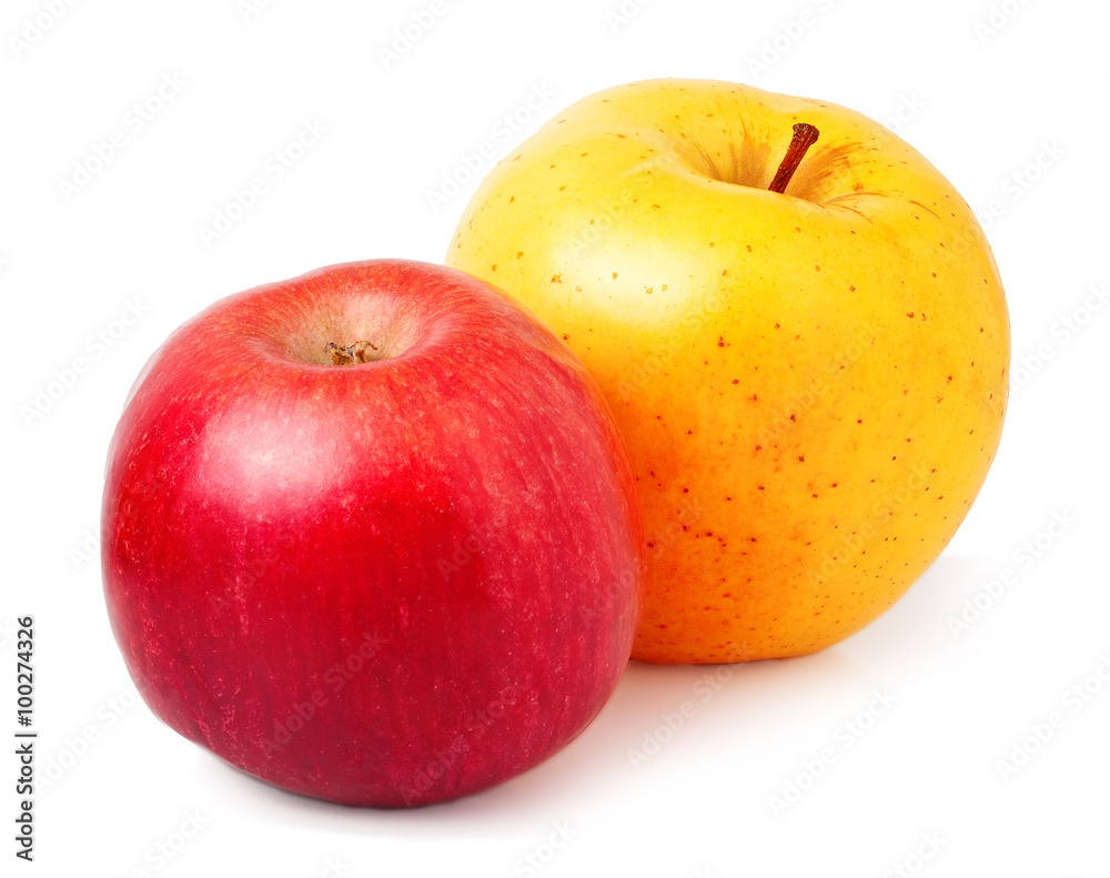 red and yellow apple isolated on a white background red and yellow apple isolated on a white background