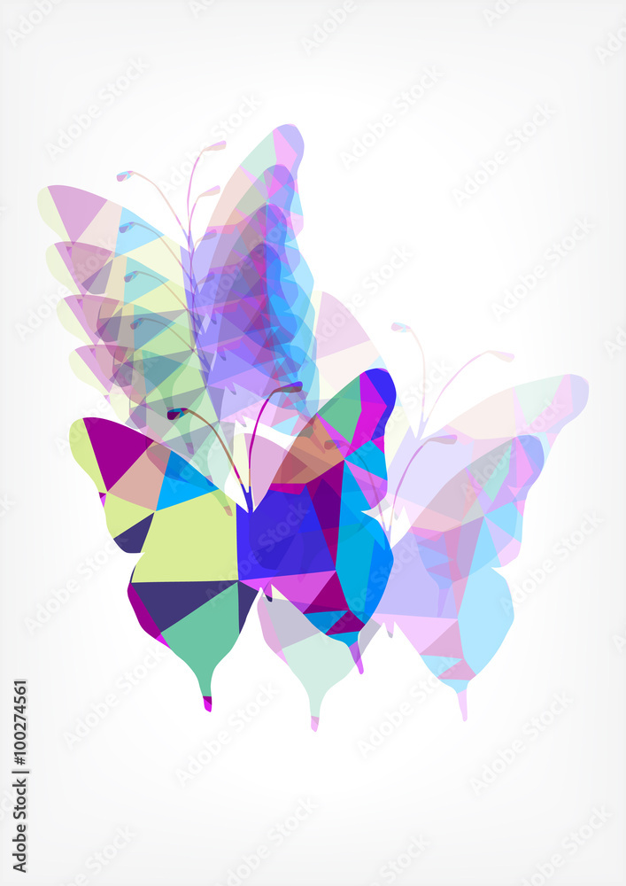 color vector origami butterflies