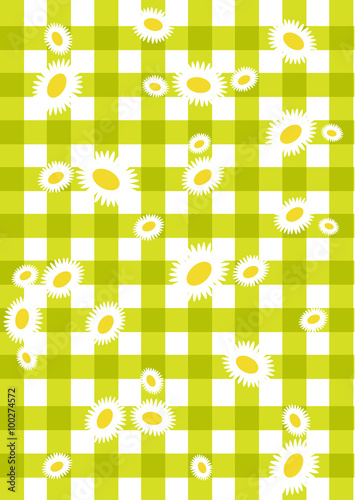 color vector patchwork design with daisies