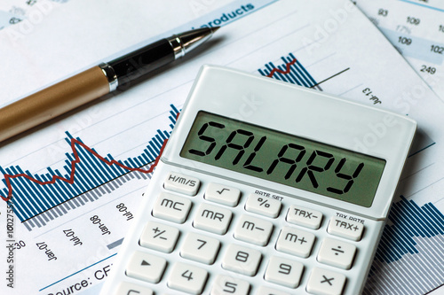 salary displayed on calculator