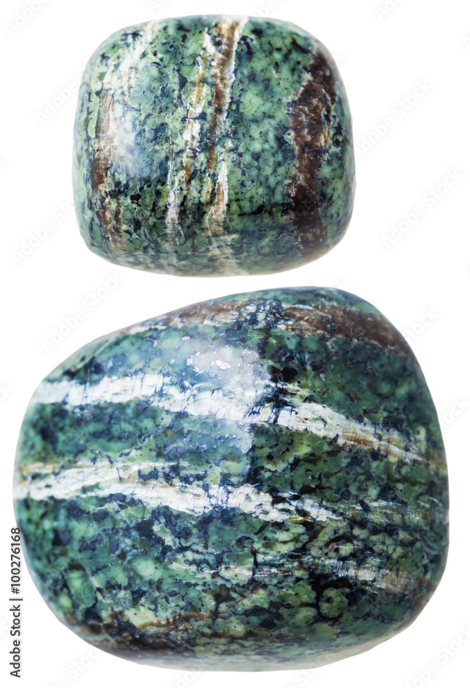 two hawk's eye gemstones isolated two hawk's eye gemstones isolated