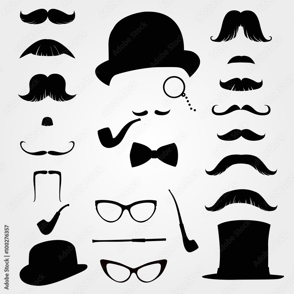 Mustaches and other retro accessories Mustaches and other retro accessories