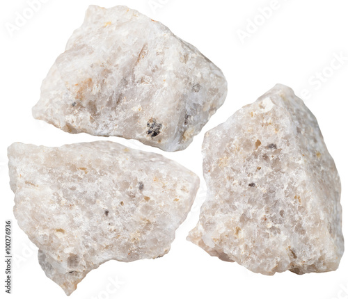 three pieces of Conglomerate mineral stone