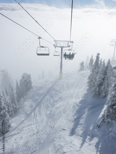 Ski Resort Terrain on Sunny Winter Day