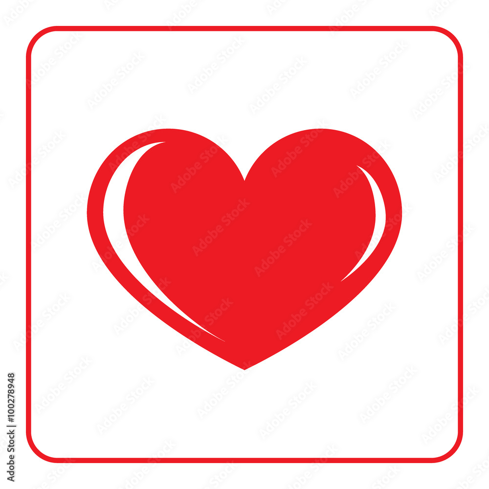 Heart icon. Red sign isolated on white background. Symbol of love, happiness and health. Fashion stylish printing design for valentine day or wedding card. Concept in modern graphic style. Heart icon. Red sign isolated on white background. Symbol of love, happiness and health. Fashion stylish printing design for valentine day or wedding card. Concept in modern graphic style.