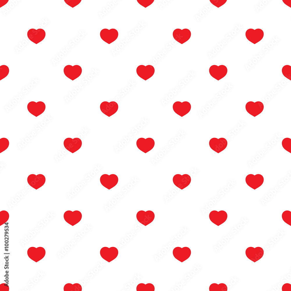 Red hearts seamless pattern on white background. Fashion love graphics  design. Modern stylish texture. Valentine day print concept. Template for  fabric, background, wallpaper, etc. illustration Stock Illustration | Adobe  Stock