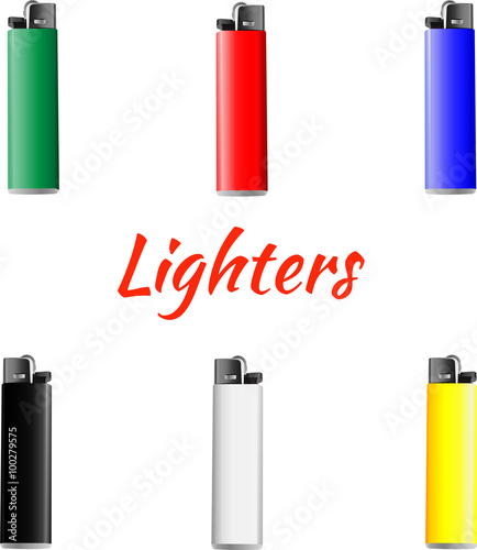 Vector set of lighters