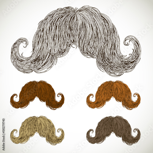 lush mustache groomed in several colors