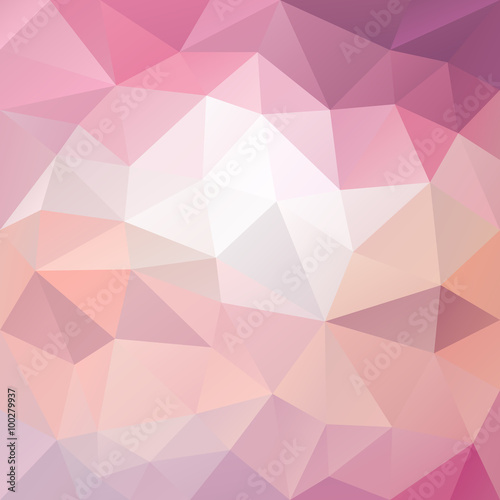 vector polygon background with irregular tessellation pattern - triangular geometric design in sweet pastel color - pink
