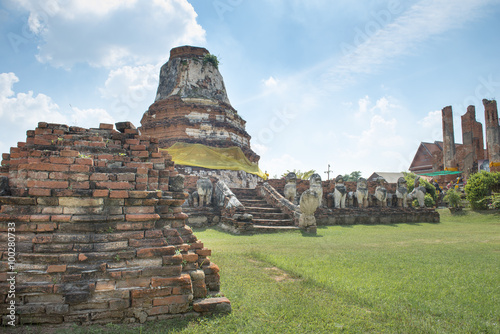 The ruins of Thammikarat Temple  Ayutthaya  Thailand