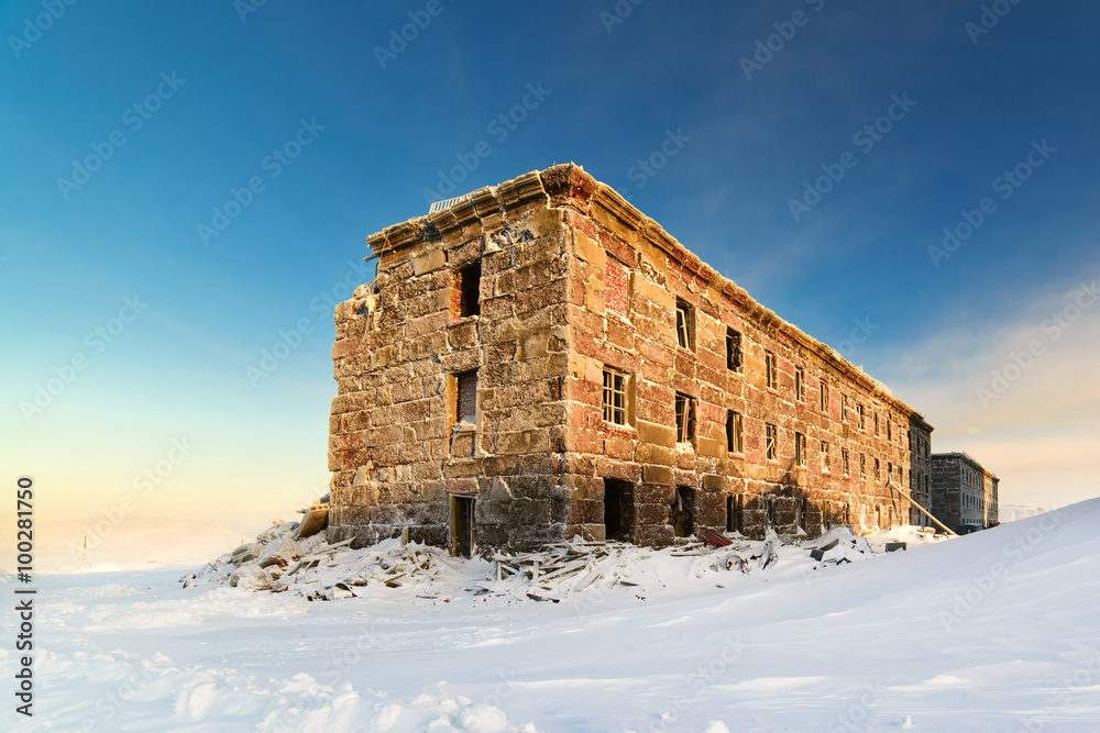 Abandoned three-story building