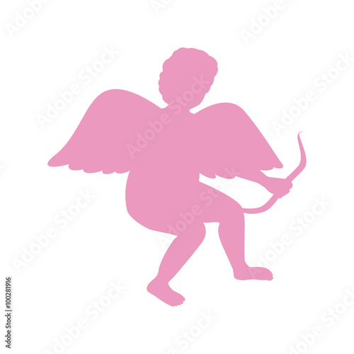 Silhouette Of Cupid. Saint Valentine.