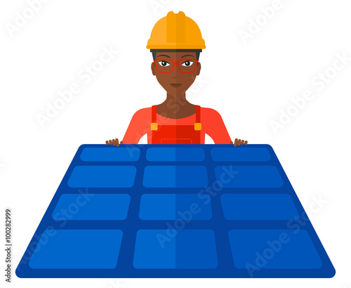 Constructor with solar panel.